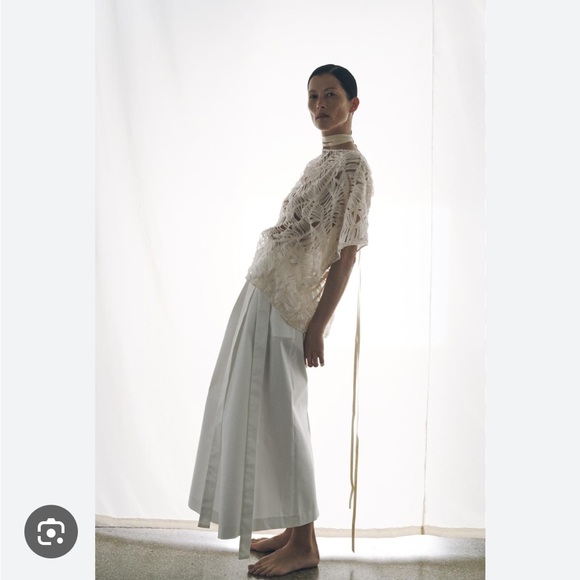 Zara NWT asymmetric midi skirt white 8294/538 - Picture 5 of 7